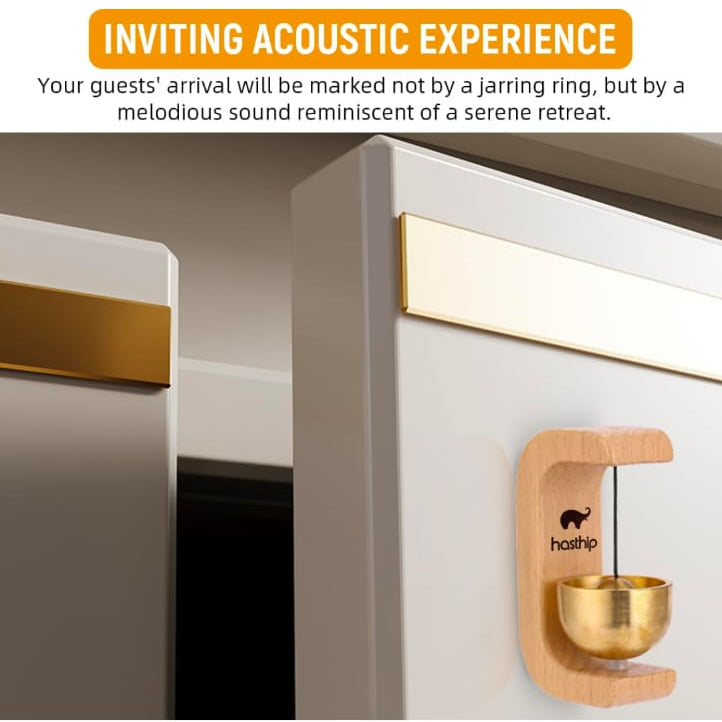 Wooden Door Chime with Brass Bell