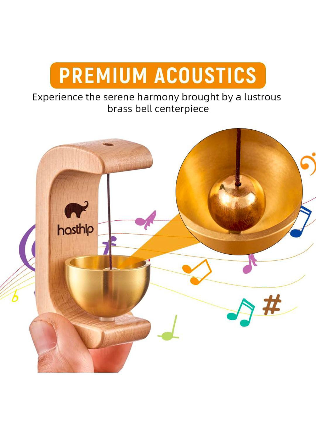 Wooden Door Chime with Brass Bell